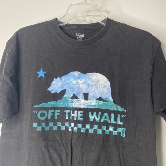 Vans Mens Off The Wall Bear Logo Blue Short Sleeve Crew Neck T-Shirt Size M - Picture 1 of 5